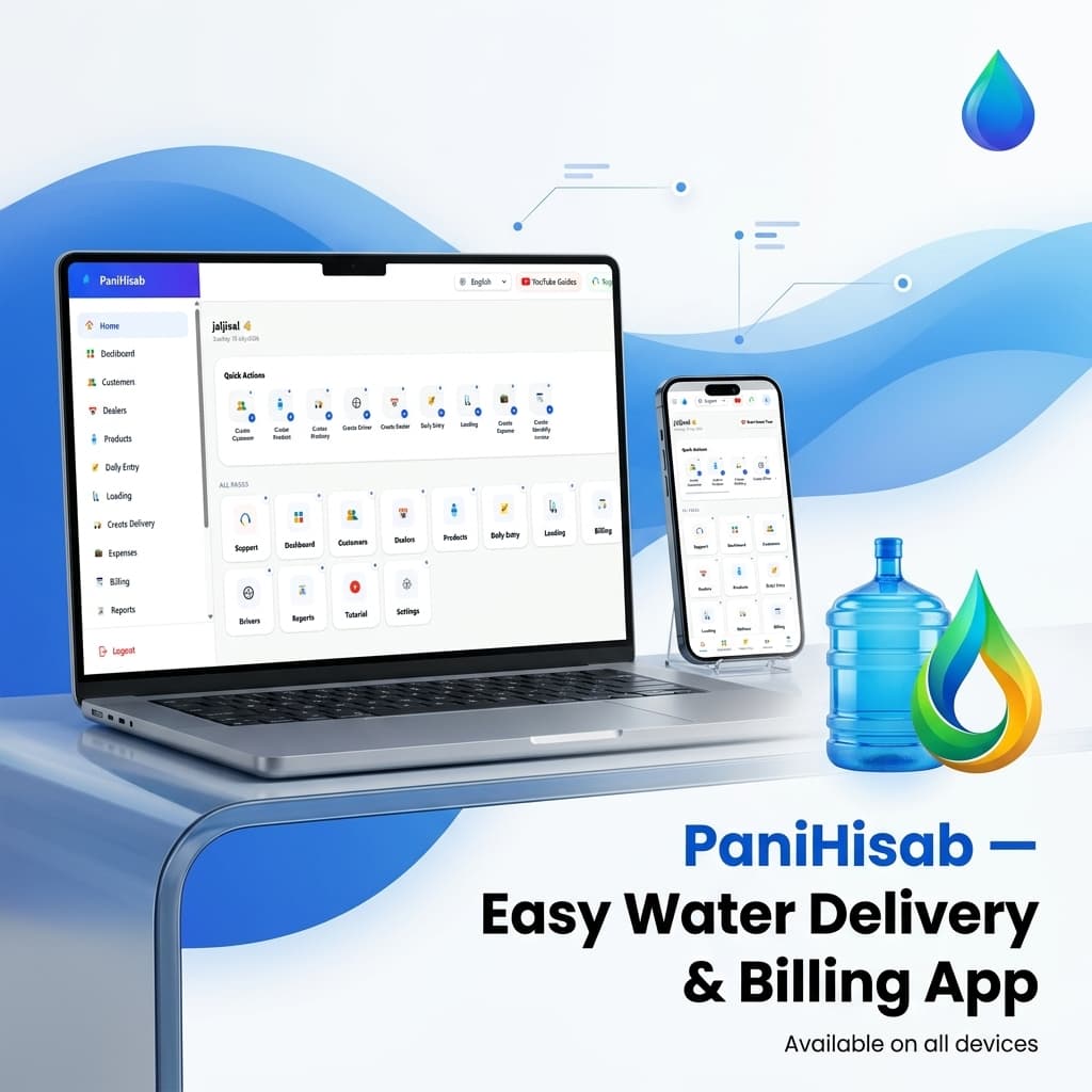 PaniHisab App Dashboard Preview